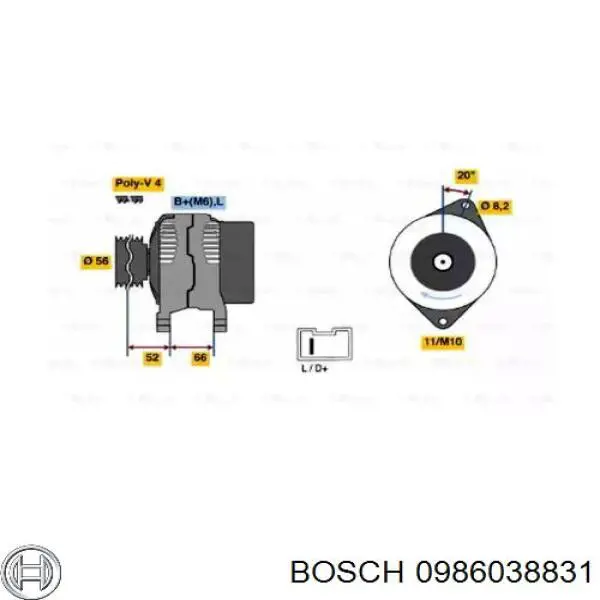 0986038831 Bosch генератор