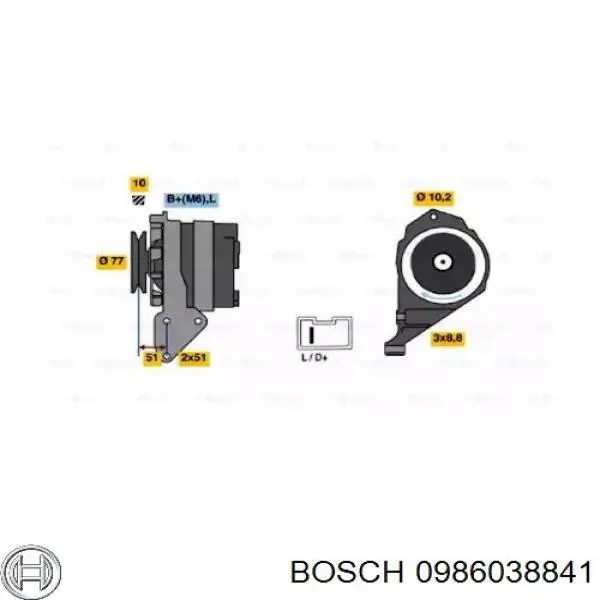 0986038841 Bosch генератор