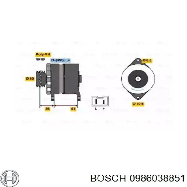 0986038851 Bosch генератор