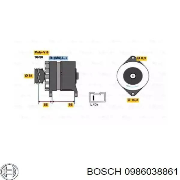 0986038861 Bosch генератор