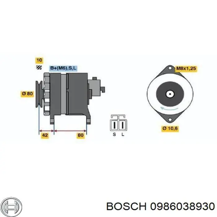 Генератор 0986038930 Bosch