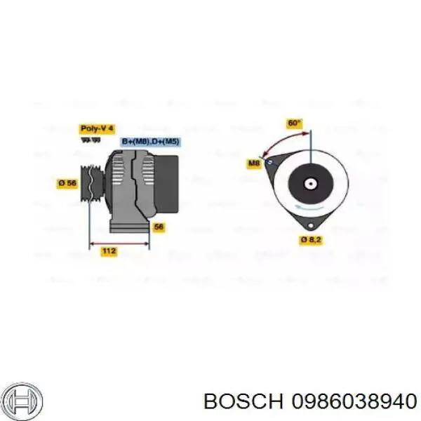 0986038940 Bosch генератор