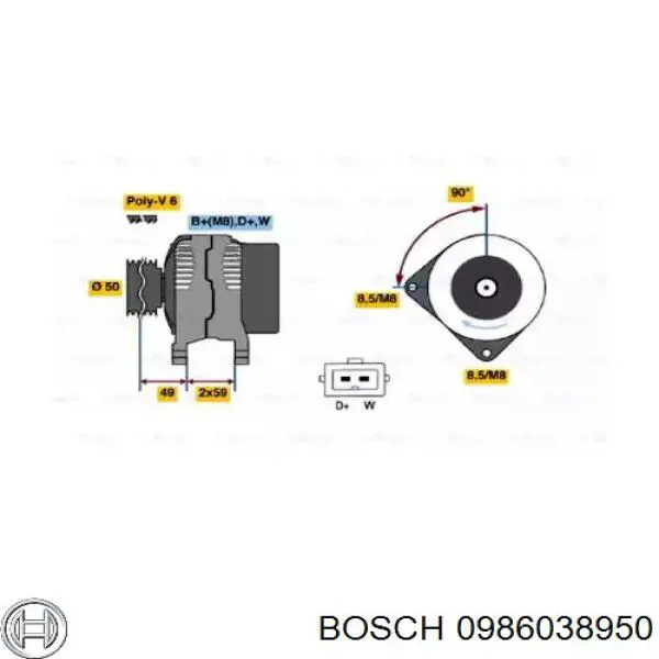 0 986 038 950 Bosch генератор