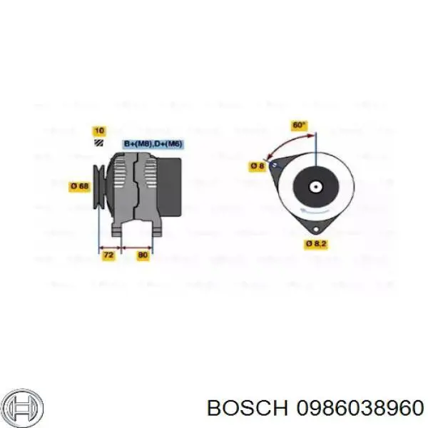 0986038960 Bosch генератор