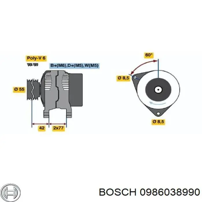 0986038990 Bosch генератор