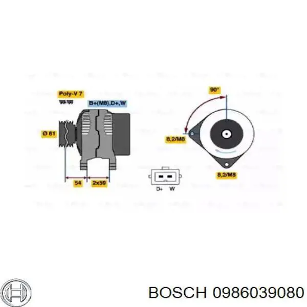 0986039080 Bosch генератор