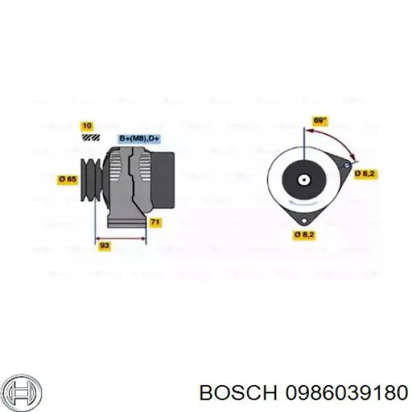 0986039180 Bosch генератор