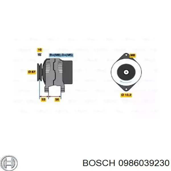 0986039230 Bosch генератор