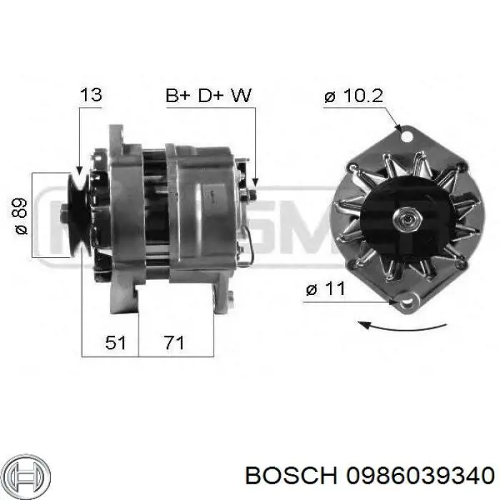 Генератор 0986039340 Bosch