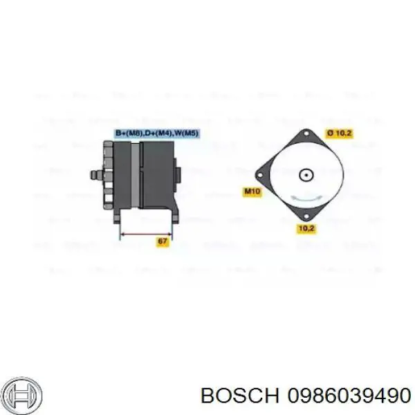 Генератор 0986039490 Bosch