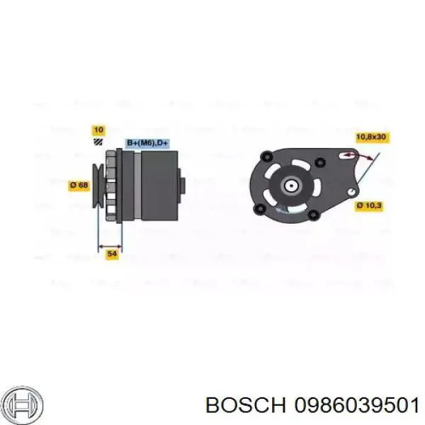 Генератор 0986039501 Bosch