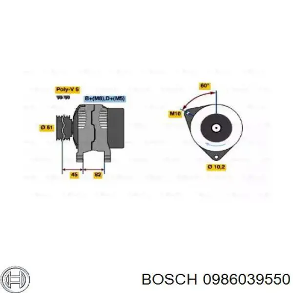 0986039550 Bosch генератор