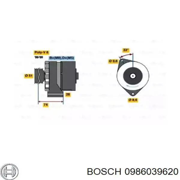 0986039620 Bosch генератор