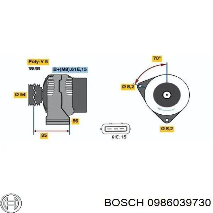 0986039730 Bosch генератор