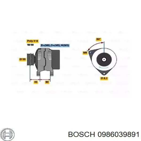 Генератор 0986039891 Bosch