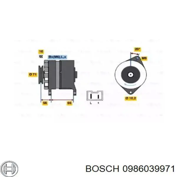 Генератор 0986039971 Bosch