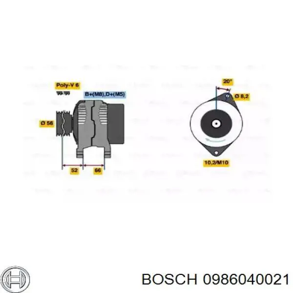 Генератор 0986040021 Bosch