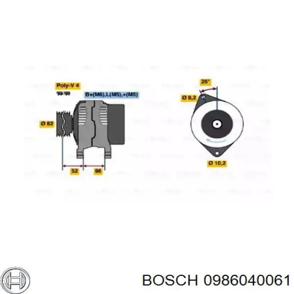 0986040061 Bosch генератор