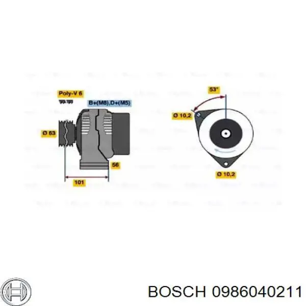 0986040211 Bosch генератор