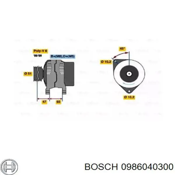 Генератор 0986040300 Bosch