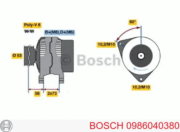 0986040380 Bosch генератор