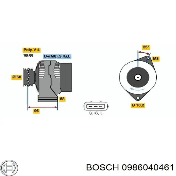 0986040461 Bosch генератор