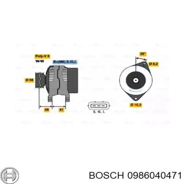 0986040471 Bosch генератор