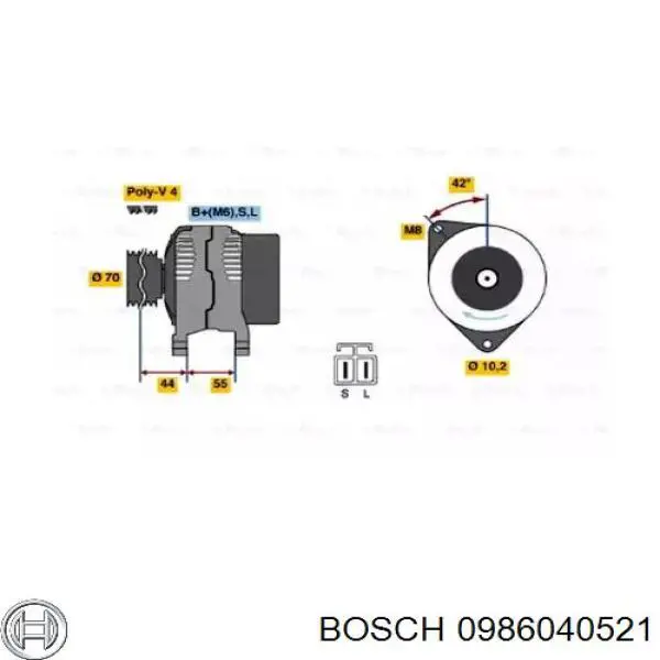 0986040521 Bosch генератор