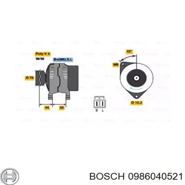 Генератор 0986040521 Bosch