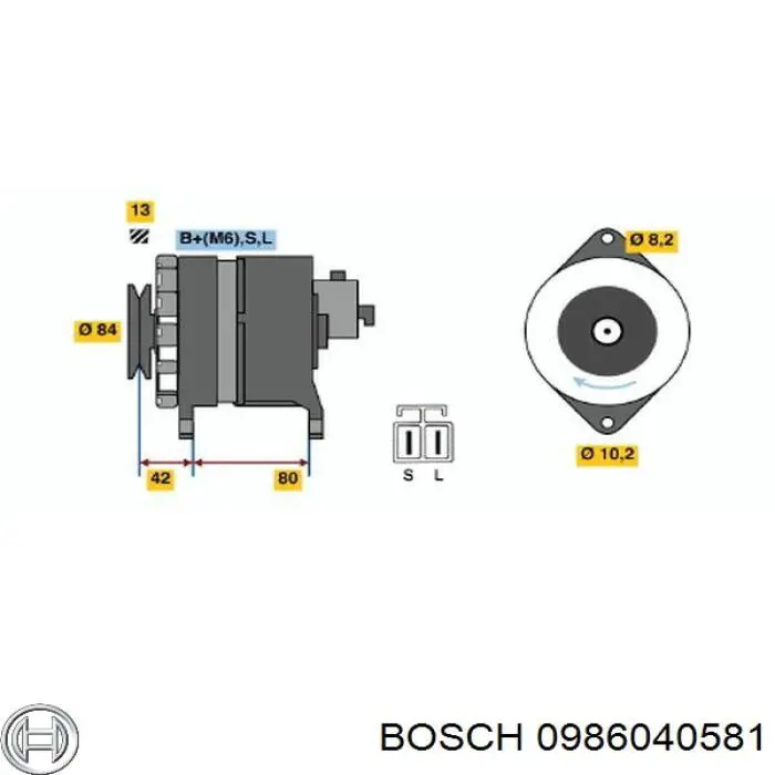 Генератор 0986040581 Bosch