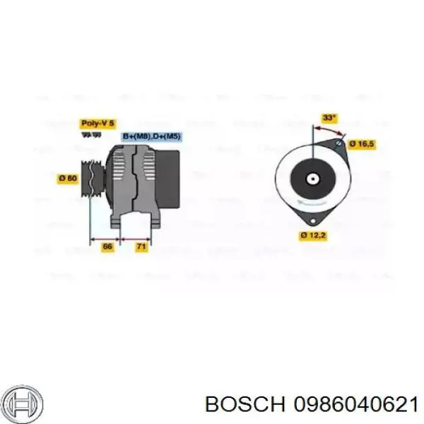 0986040621 Bosch генератор