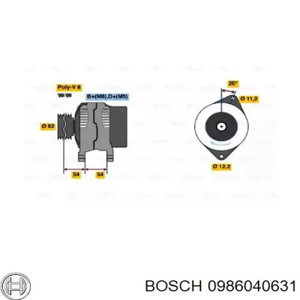 0986040631 Bosch генератор
