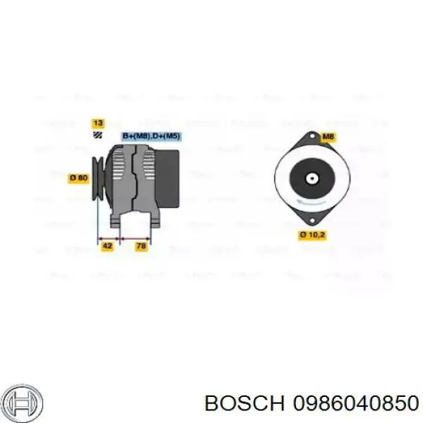 0986040850 Bosch генератор