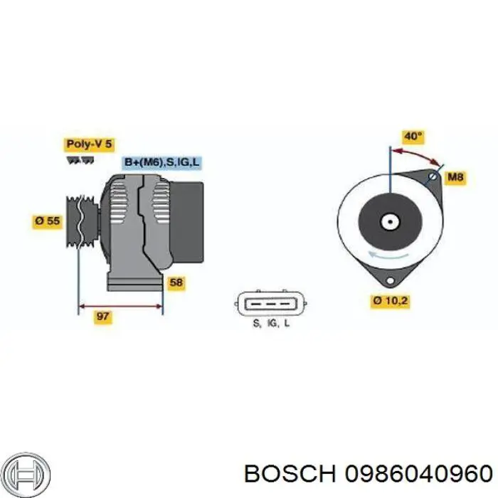 0986040960 Bosch генератор