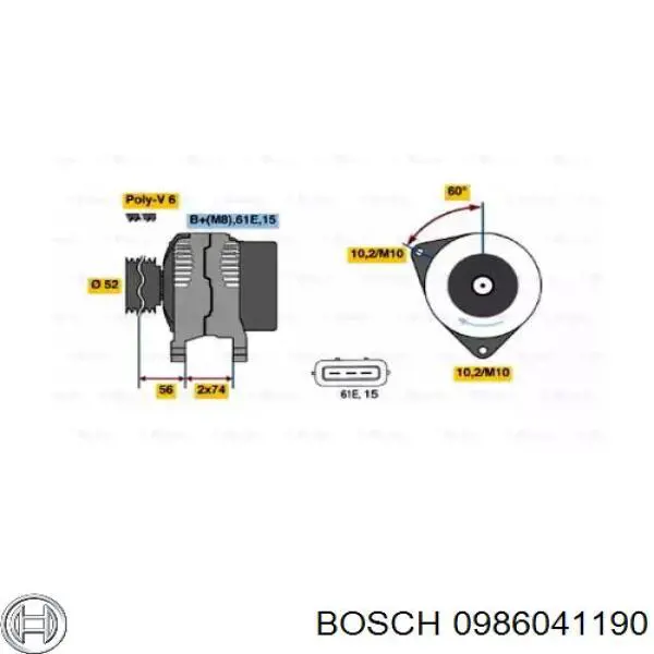 0986041190 Bosch генератор