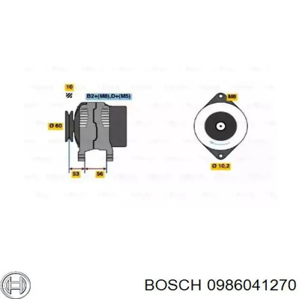 0986041270 Bosch генератор