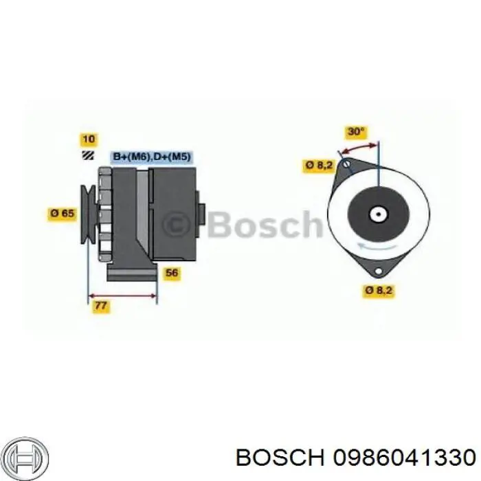 Автомобильный генератор Bosch 0986041330 цена, от 57.01 USD