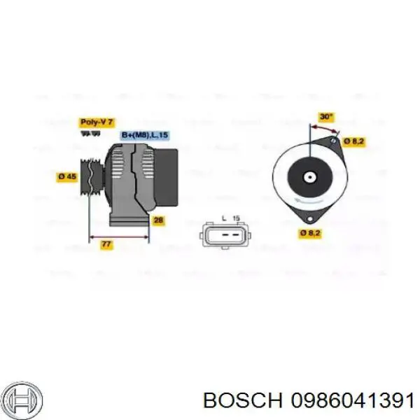 Генератор 0986041391 Bosch