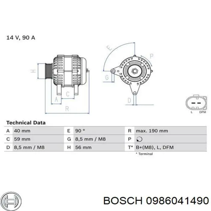 0986041490 Bosch генератор