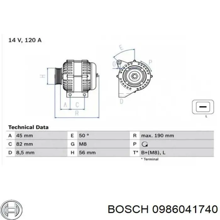 Купить 0986041740 Bosch Генератор