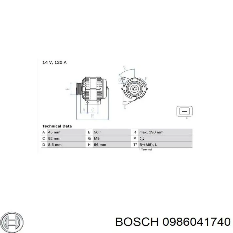 Автомобильный генератор Bosch 0986041740 цена, от 44.34 USD