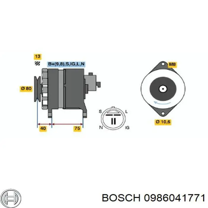 0986041771 Bosch генератор
