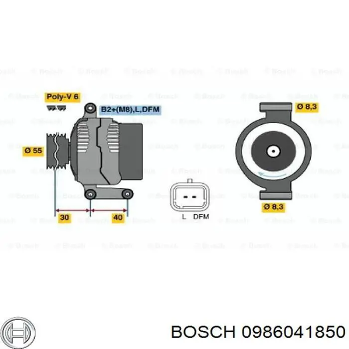 0 986 041 850 Bosch генератор