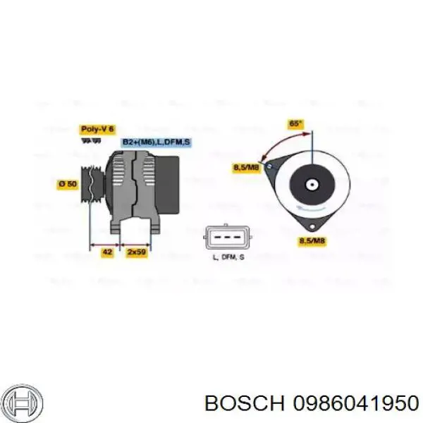 Генератор 0986041950 Bosch