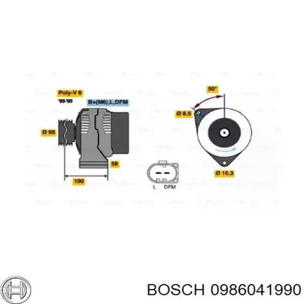 0 986 041 990 Bosch генератор