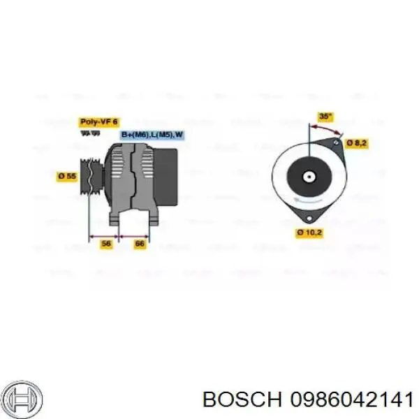 0986042141 Bosch генератор