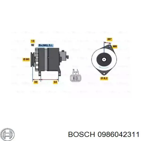 Генератор 0986042311 Bosch