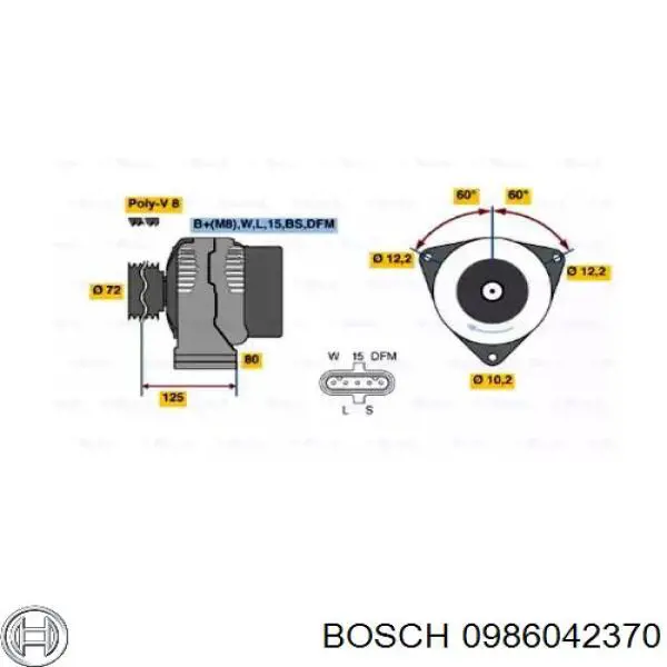 0986042370 Bosch генератор