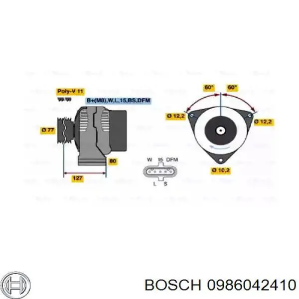 0986042410 Bosch генератор