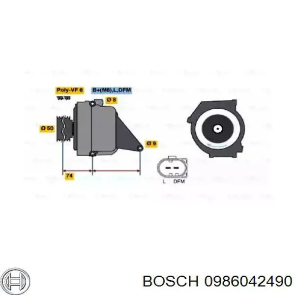 0986042490 Bosch генератор